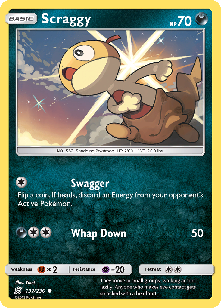 Scraggy (137/236) [Sun & Moon: Unified Minds] - Card Brawlers | Quebec | Canada | Yu-Gi-Oh!