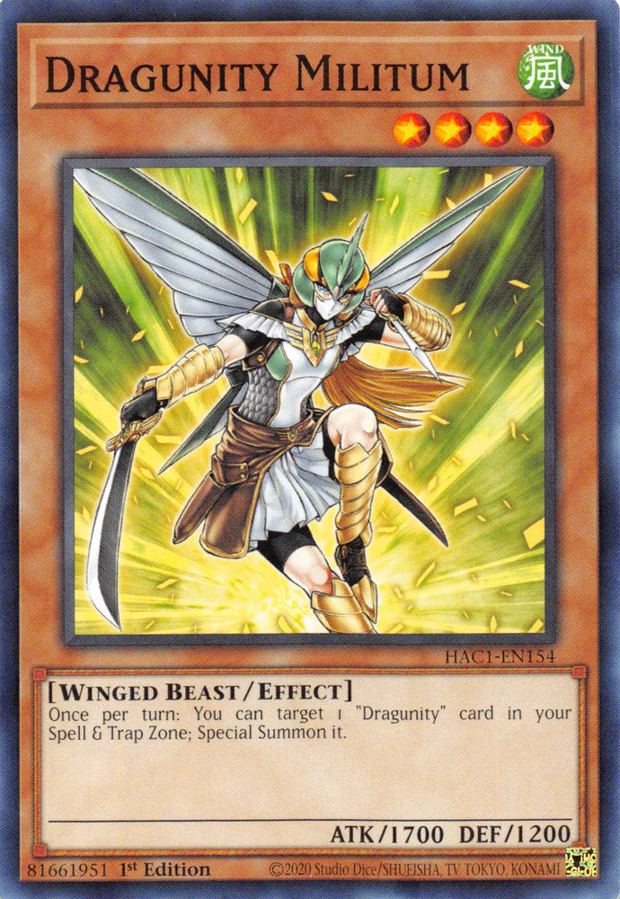 Dragunity Militum [HAC1-EN154] Common - Card Brawlers | Quebec | Canada | Yu-Gi-Oh!