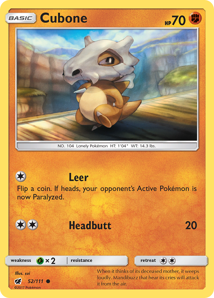 Cubone (52/111) [Sun & Moon: Crimson Invasion] - Card Brawlers | Quebec | Canada | Yu-Gi-Oh!