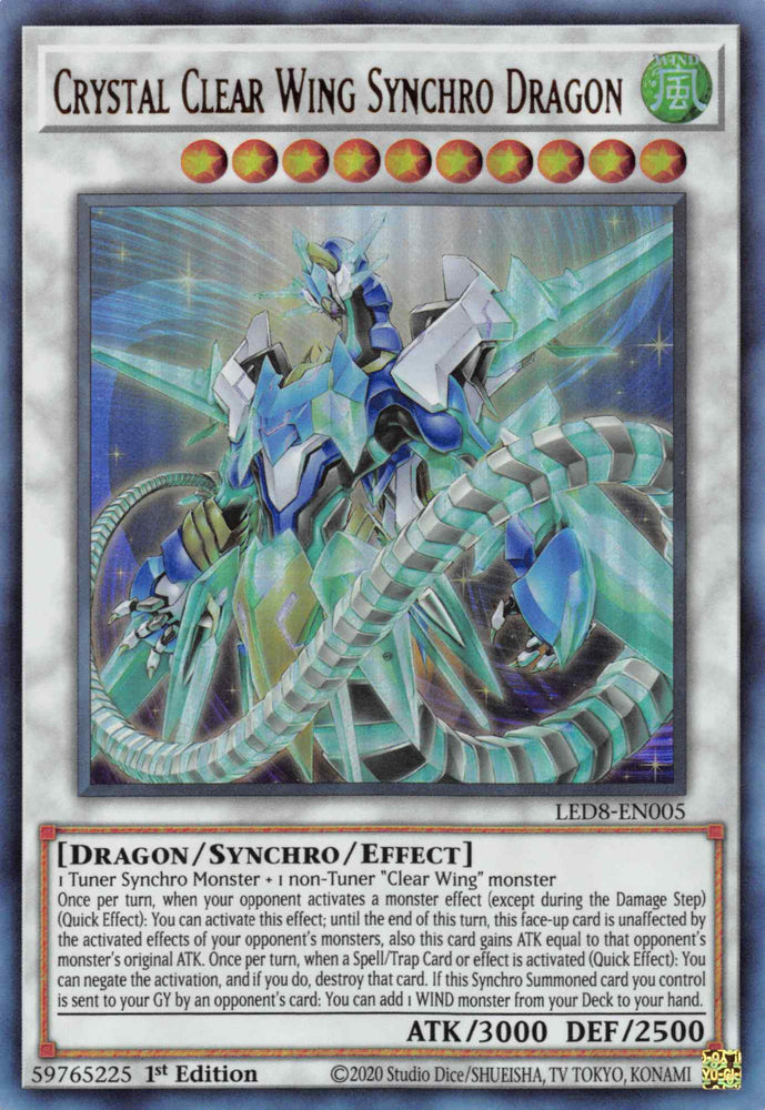 Crystal Clear Wing Synchro Dragon [LED8-EN005] Ultra Rare - Card Brawlers | Quebec | Canada | Yu-Gi-Oh!