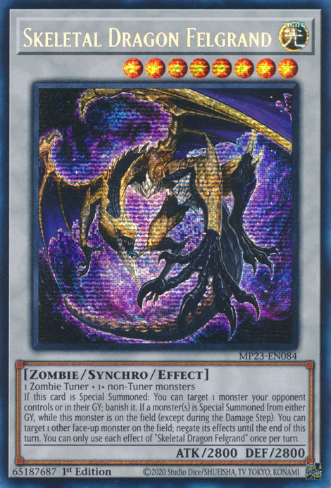 Skeletal Dragon Felgrand [MP23-EN084] Prismatic Secret Rare - Card Brawlers | Quebec | Canada | Yu-Gi-Oh!