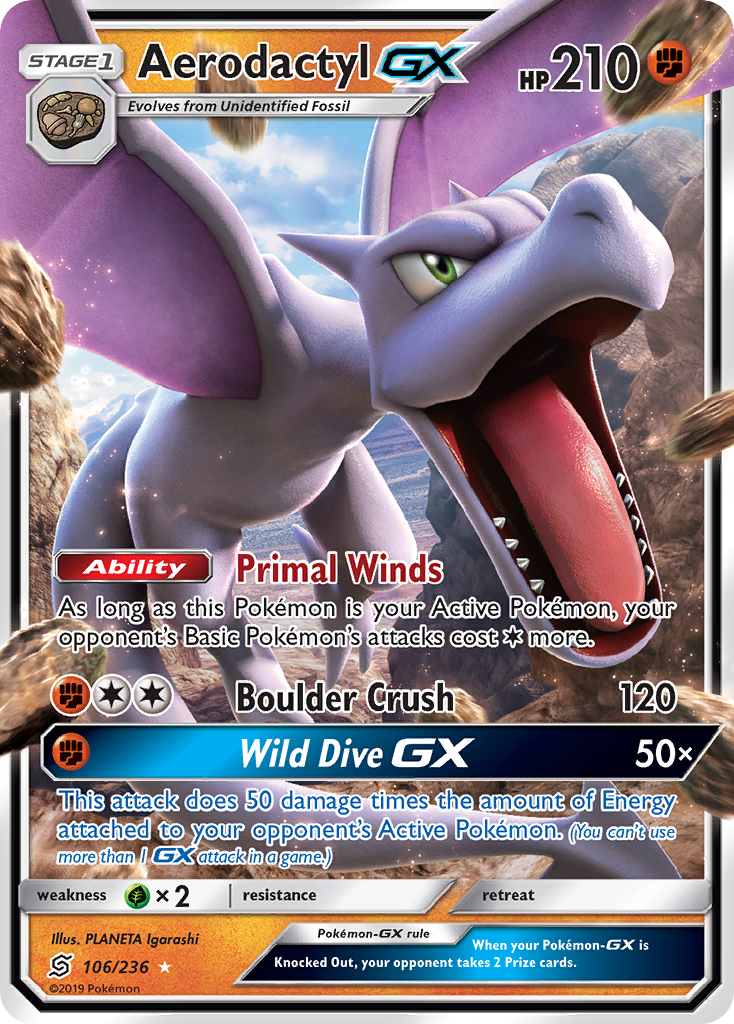 Aerodactyl GX (106/236) [Sun & Moon: Unified Minds] - Card Brawlers | Quebec | Canada | Yu-Gi-Oh!