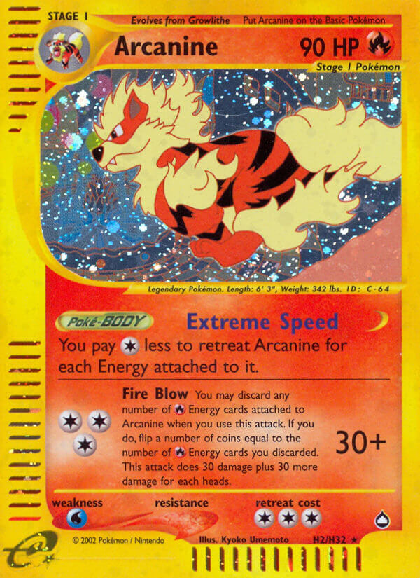 Arcanine (H2/H32) [Aquapolis] - Card Brawlers | Quebec | Canada | Yu-Gi-Oh!