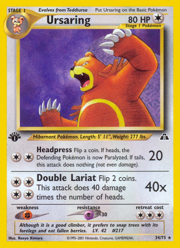Ursaring (34/75) [Neo Discovery 1st Edition] - Card Brawlers | Quebec | Canada | Yu-Gi-Oh!