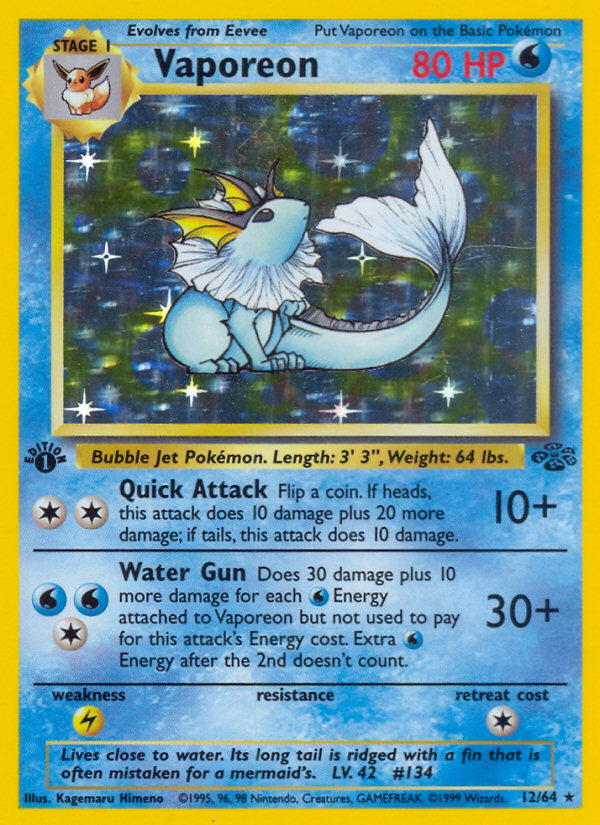 Vaporeon (12/64) [Jungle 1st Edition] - Card Brawlers | Quebec | Canada | Yu-Gi-Oh!