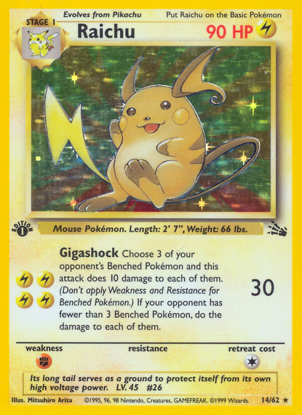 Raichu (14/62) [Fossil 1st Edition] - Card Brawlers | Quebec | Canada | Yu-Gi-Oh!