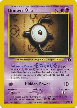 Unown [E] (67/75) [Neo Discovery Unlimited] - Card Brawlers | Quebec | Canada | Yu-Gi-Oh!