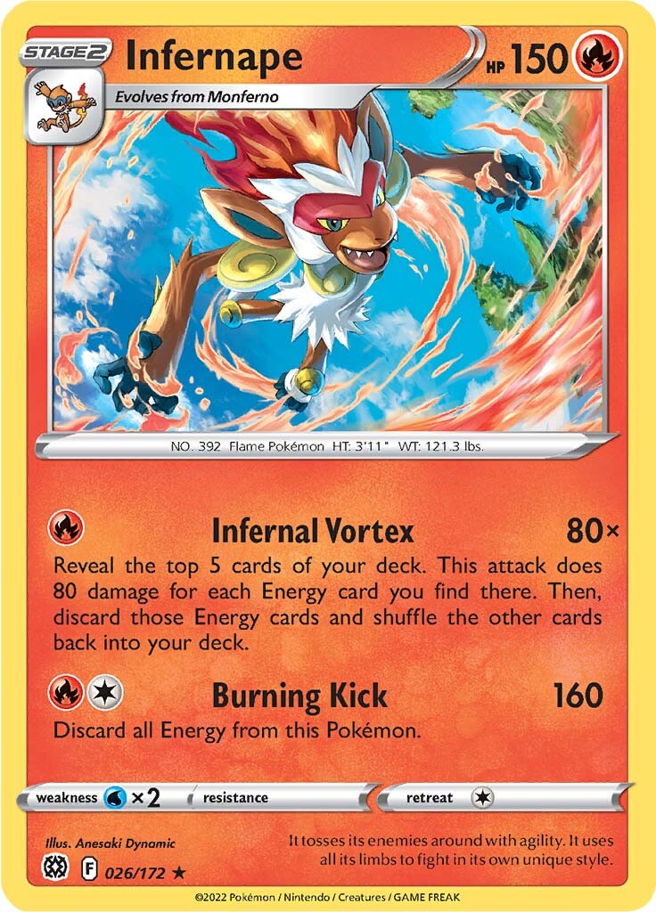 Infernape (026/172) (Theme Deck Exclusive) [Sword & Shield: Brilliant Stars] - Card Brawlers | Quebec | Canada | Yu-Gi-Oh!