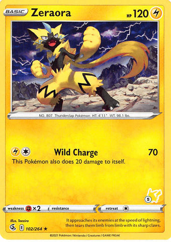 Zeraora (102/264) (Pikachu Stamp #5) [Battle Academy 2022] - Card Brawlers | Quebec | Canada | Yu-Gi-Oh!