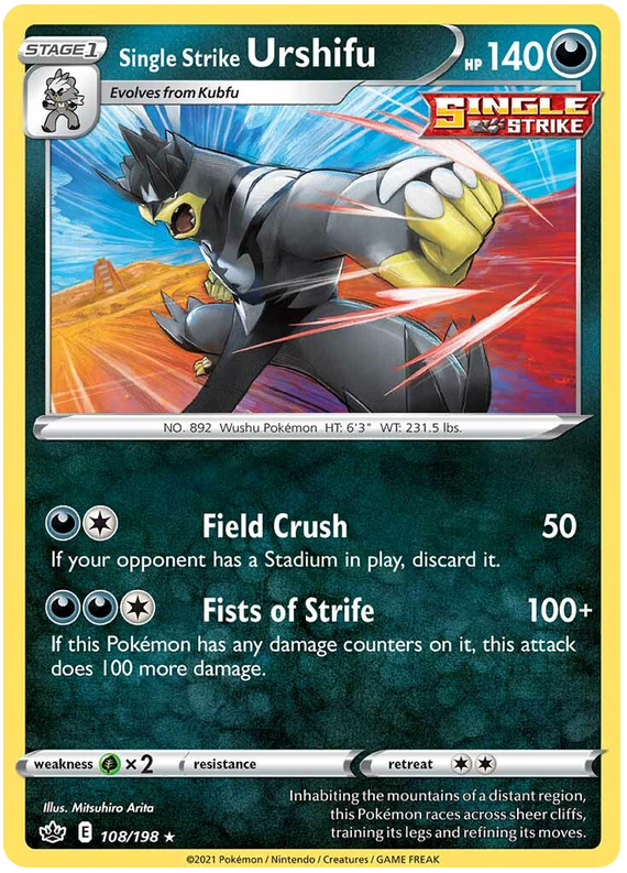 Single Strike Urshifu (108/198) [Sword & Shield: Chilling Reign] - Card Brawlers | Quebec | Canada | Yu-Gi-Oh!