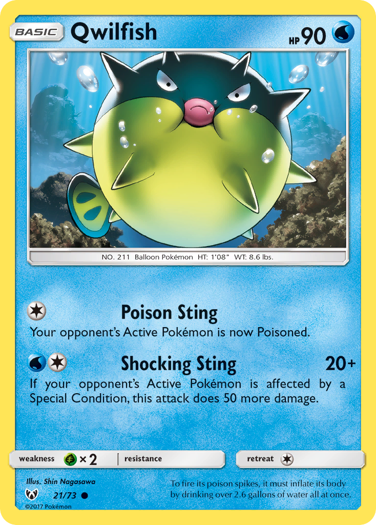 Qwilfish (21/73) [Sun & Moon: Shining Legends] - Card Brawlers | Quebec | Canada | Yu-Gi-Oh!