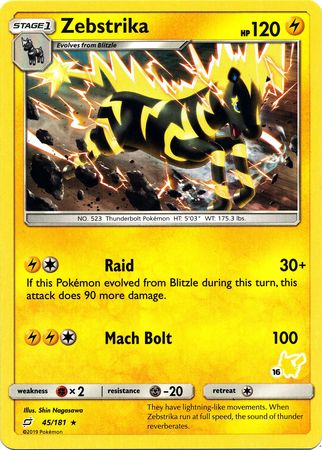 Zebstrika (45/181) (Pikachu Stamp #16) [Battle Academy 2020] - Card Brawlers | Quebec | Canada | Yu-Gi-Oh!