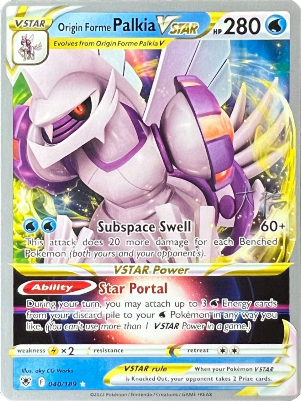 Origin Forme Palkia VSTAR (040/189) (Ice Rider Palkia - Rikuto Ohashi) [World Championships 2022] - Card Brawlers | Quebec | Canada | Yu-Gi-Oh!