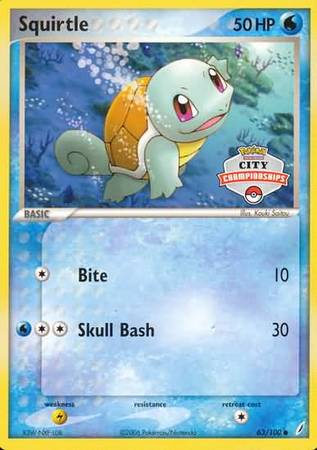 Squirtle (63/100) (City Championship Promo) [EX: Crystal Guardians] - Card Brawlers | Quebec | Canada | Yu-Gi-Oh!