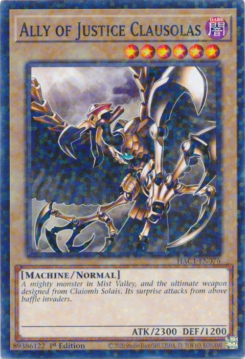 Ally of Justice Clausolas (Duel Terminal) [HAC1-EN076] Common - Card Brawlers | Quebec | Canada | Yu-Gi-Oh!