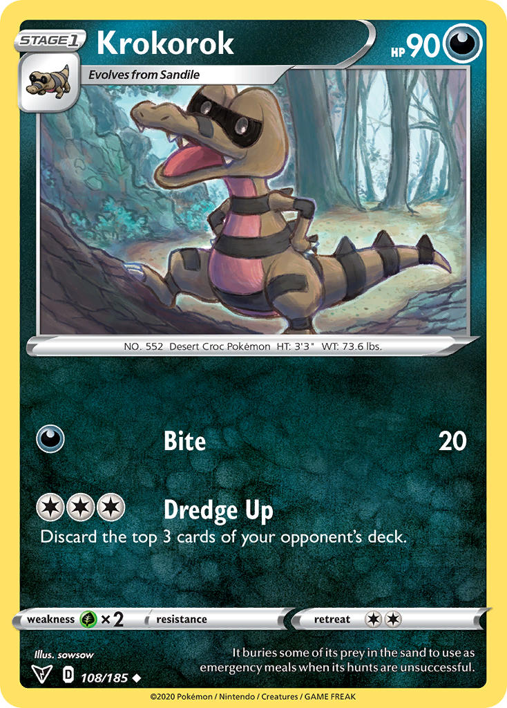 Krokorok (108/185) [Sword & Shield: Vivid Voltage] - Card Brawlers | Quebec | Canada | Yu-Gi-Oh!