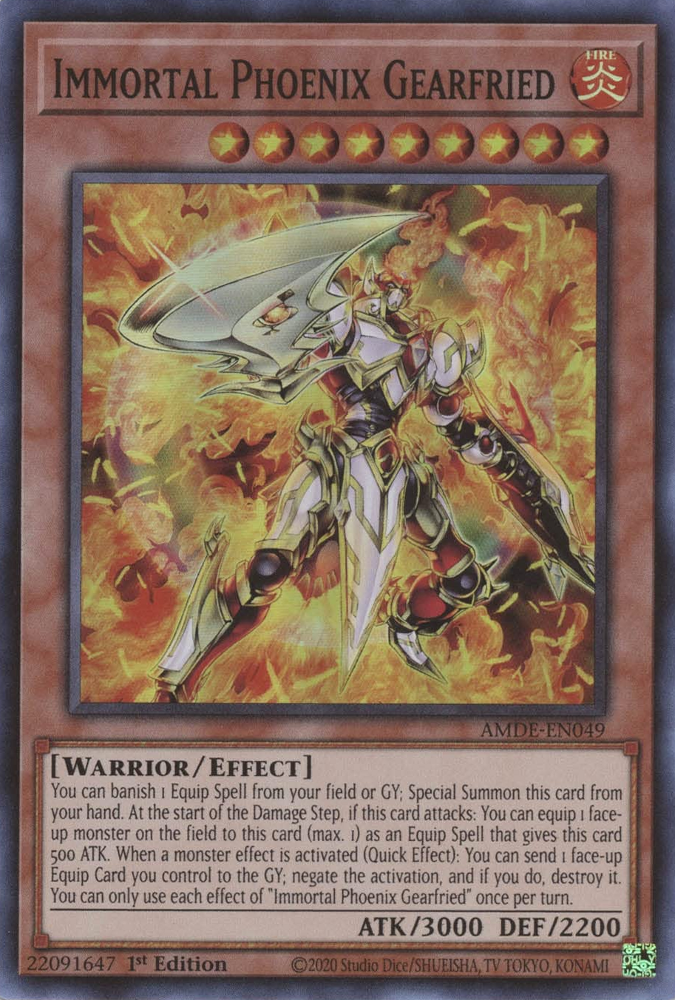 Immortal Phoenix Gearfried [AMDE-EN049] Super Rare - Card Brawlers | Quebec | Canada | Yu-Gi-Oh!