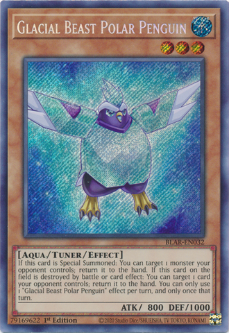 Glacial Beast Polar Penguin [BLAR-EN032] Secret Rare - Card Brawlers | Quebec | Canada | Yu-Gi-Oh!