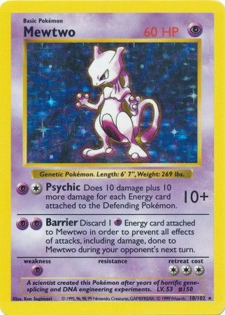 Mewtwo (10/102) [Base Set Shadowless Unlimited] - Card Brawlers | Quebec | Canada | Yu-Gi-Oh!