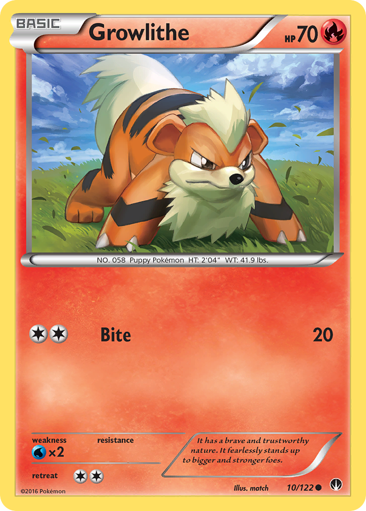 Growlithe (10/122) [XY: BREAKpoint] - Card Brawlers | Quebec | Canada | Yu-Gi-Oh!