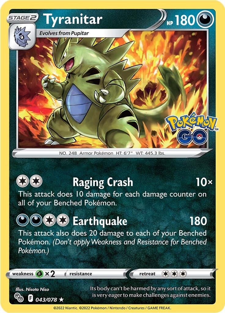 Tyranitar (043/078) [Pokémon GO] - Card Brawlers | Quebec | Canada | Yu-Gi-Oh!