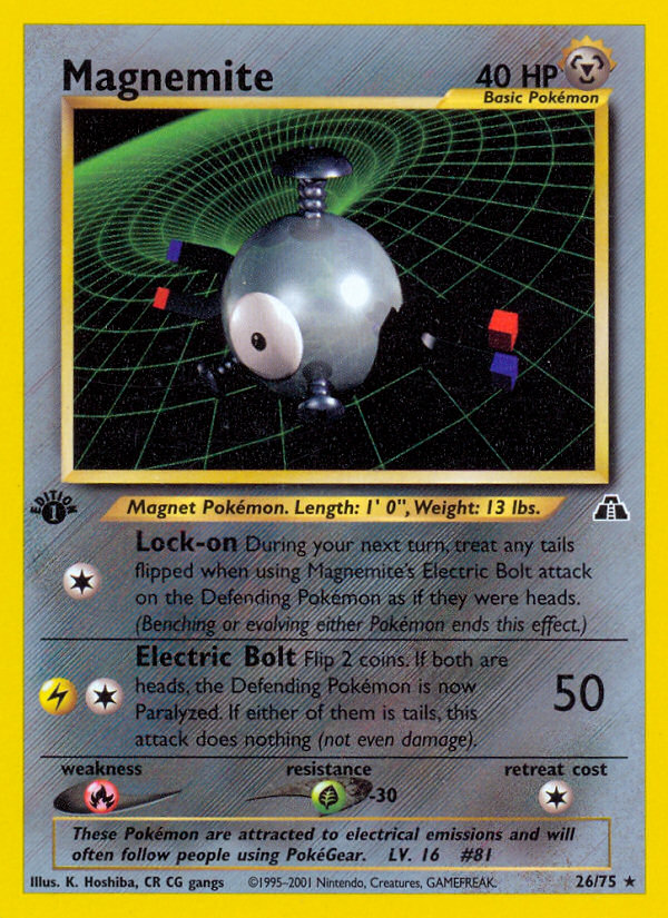 Magnemite (26/75) [Neo Discovery 1st Edition] - Card Brawlers | Quebec | Canada | Yu-Gi-Oh!