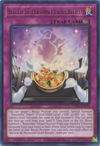 Recette de Personnel (Staff Recipe) [WISU-EN039] Rare - Card Brawlers | Quebec | Canada | Yu-Gi-Oh!