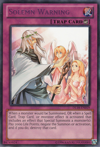 Solemn Warning (Purple) [DL18-EN019] Rare - Card Brawlers | Quebec | Canada | Yu-Gi-Oh!