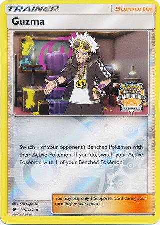 Guzma (115/147) (League Promo) [Sun & Moon: Burning Shadows] - Card Brawlers | Quebec | Canada | Yu-Gi-Oh!