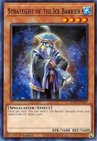 Strategist of the Ice Barrier (Duel Terminal) [HAC1-EN047] Parallel Rare - Card Brawlers | Quebec | Canada | Yu-Gi-Oh!