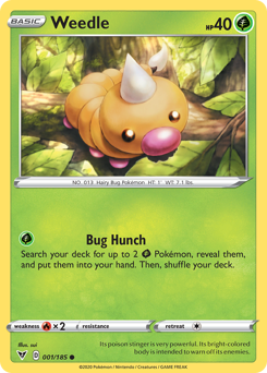 Weedle (001/185) [Sword & Shield: Vivid Voltage] - Card Brawlers | Quebec | Canada | Yu-Gi-Oh!