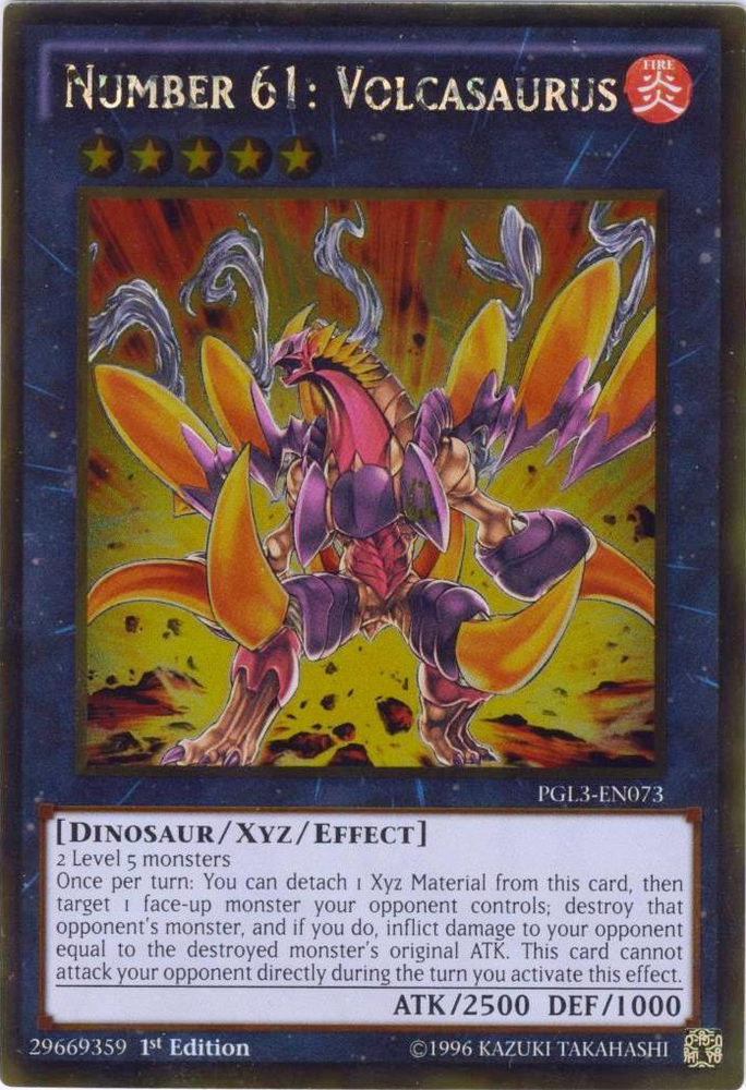 Number 61: Volcasaurus [PGL3-EN073] Gold Rare - Yu-Gi-Oh! - Card Brawlers | Quebec | Canada |