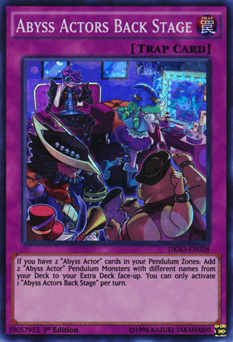 Abyss Actors Back Stage [DESO-EN028] Super Rare - Card Brawlers | Quebec | Canada | Yu-Gi-Oh!
