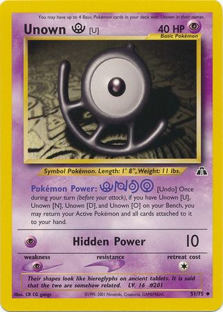 Unown [U] (51/75) [Neo Discovery Unlimited] - Card Brawlers | Quebec | Canada | Yu-Gi-Oh!