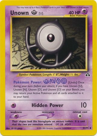 Unown [U] (51/75) [Neo Discovery Unlimited] - Card Brawlers | Quebec | Canada | Yu-Gi-Oh!