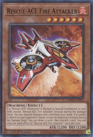 Rescue-ACE Fire Attacker [AMDE-EN005] Rare - Card Brawlers | Quebec | Canada | Yu-Gi-Oh!