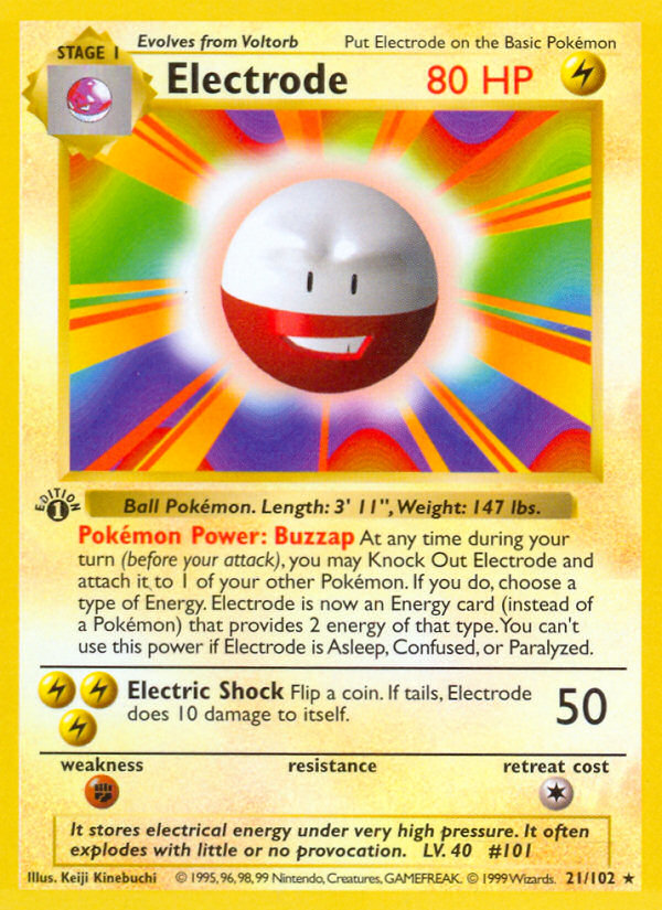 Electrode (21/102) (Shadowless) [Base Set 1st Edition] - Card Brawlers | Quebec | Canada | Yu-Gi-Oh!