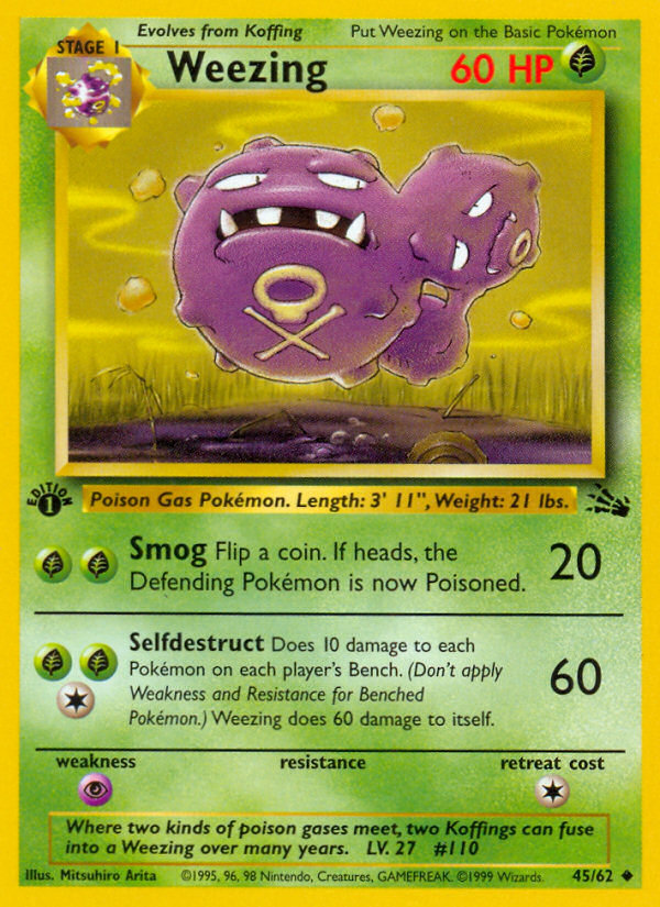 Weezing (45/62) [Fossil 1st Edition] - Card Brawlers | Quebec | Canada | Yu-Gi-Oh!