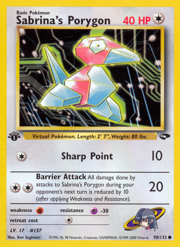 Sabrina's Porygon (98/132) [Gym Challenge 1st Edition] - Card Brawlers | Quebec | Canada | Yu-Gi-Oh!
