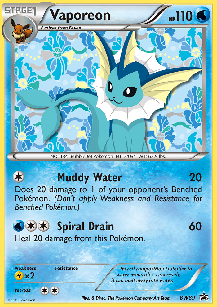 Vaporeon (BW89) [Black & White: Black Star Promos] - Card Brawlers | Quebec | Canada | Yu-Gi-Oh!