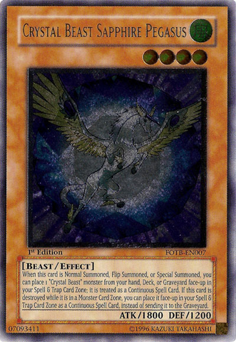 Crystal Beast Sapphire Pegasus [FOTB-EN007] Ultimate Rare - Card Brawlers | Quebec | Canada | Yu-Gi-Oh!
