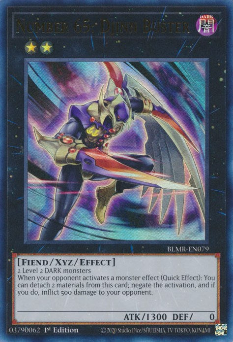 Number 65: Djinn Buster [BLMR-EN079] Ultra Rare - Card Brawlers | Quebec | Canada | Yu-Gi-Oh!