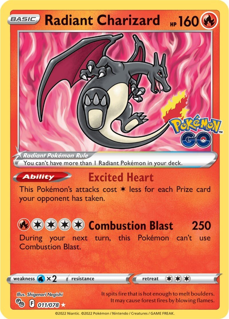 Radiant Charizard (011/078) [Pokémon GO] - Card Brawlers | Quebec | Canada | Yu-Gi-Oh!