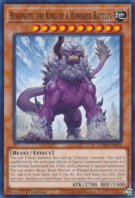 Behemoth the King of a Hundred Battles [DUNE-EN024] Common - Card Brawlers | Quebec | Canada | Yu-Gi-Oh!