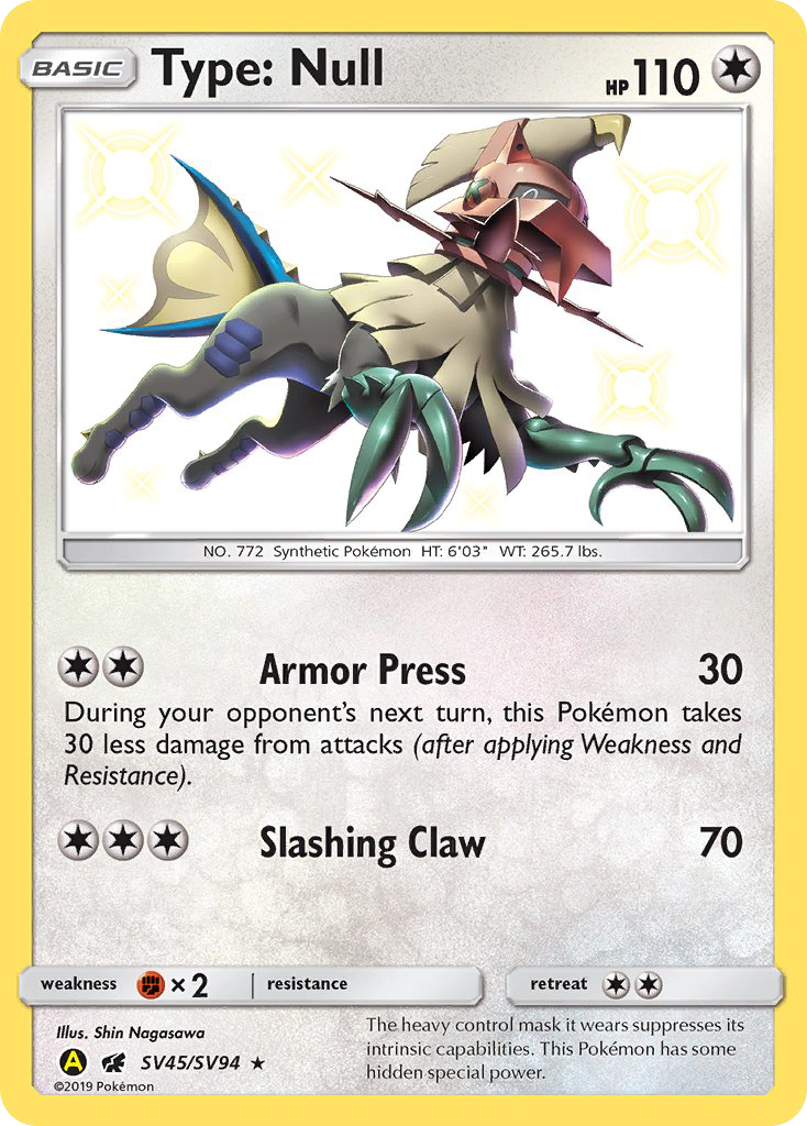 Type: Null (SV45/SV94) [Sun & Moon: Hidden Fates - Shiny Vault] - Card Brawlers | Quebec | Canada | Yu-Gi-Oh!