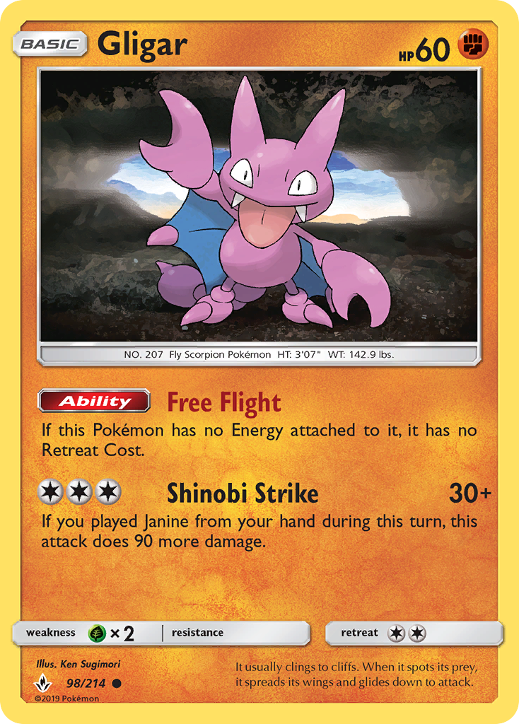 Gligar (98/214) [Sun & Moon: Unbroken Bonds] - Card Brawlers | Quebec | Canada | Yu-Gi-Oh!