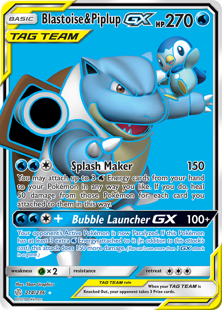 Blastoise & Piplup GX (214/236) [Sun & Moon: Cosmic Eclipse] - Card Brawlers | Quebec | Canada | Yu-Gi-Oh!