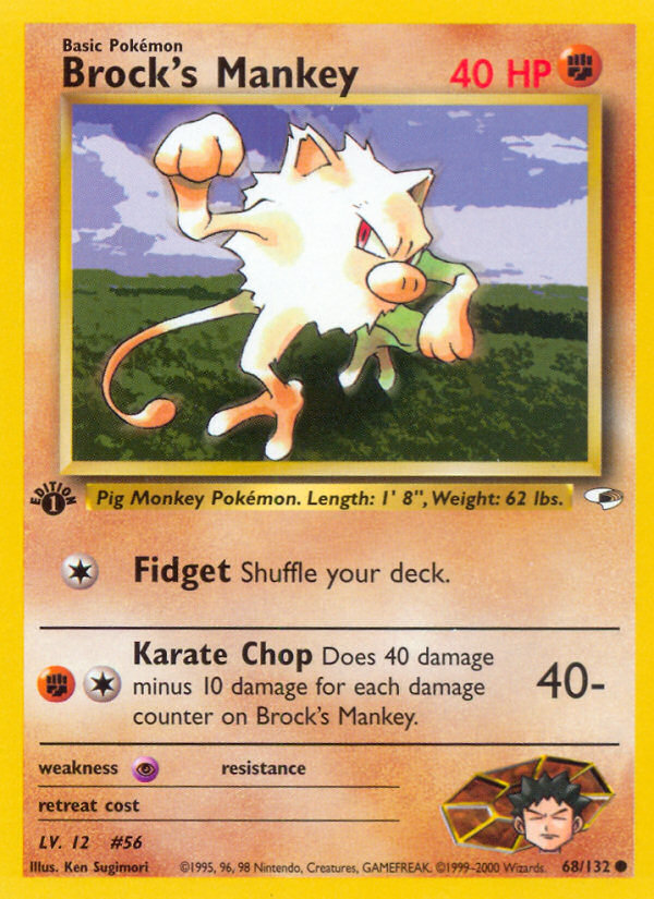 Brock's Mankey (68/132) [Gym Heroes 1st Edition] - Card Brawlers | Quebec | Canada | Yu-Gi-Oh!