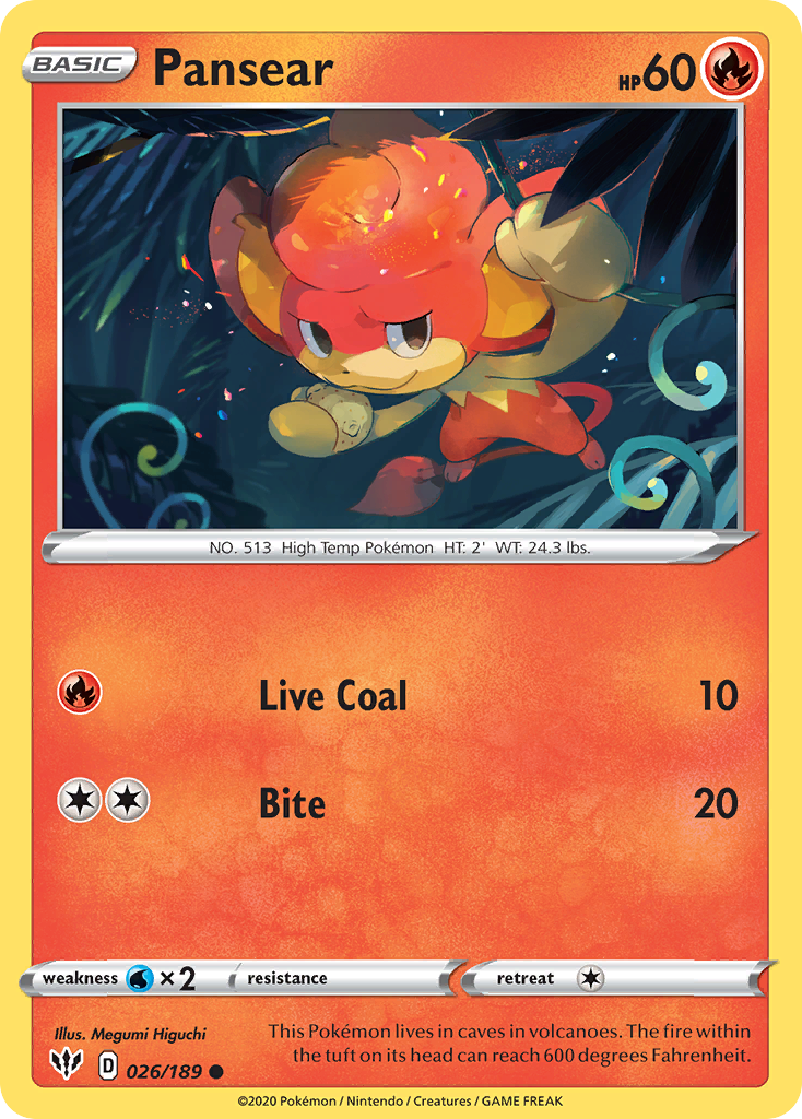 Pansear (026/189) [Sword & Shield: Darkness Ablaze] - Card Brawlers | Quebec | Canada | Yu-Gi-Oh!