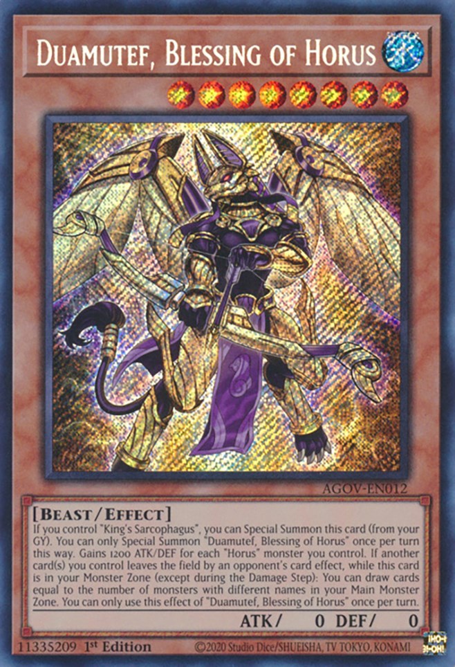 Duamutef, Blessing of Horus [AGOV-EN012] Secret Rare - Card Brawlers | Quebec | Canada | Yu-Gi-Oh!